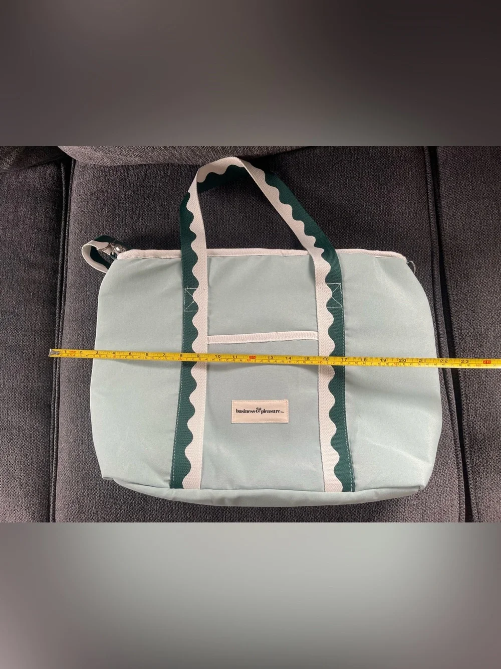 Mint and Green insulated Beach cooler Tote Bag